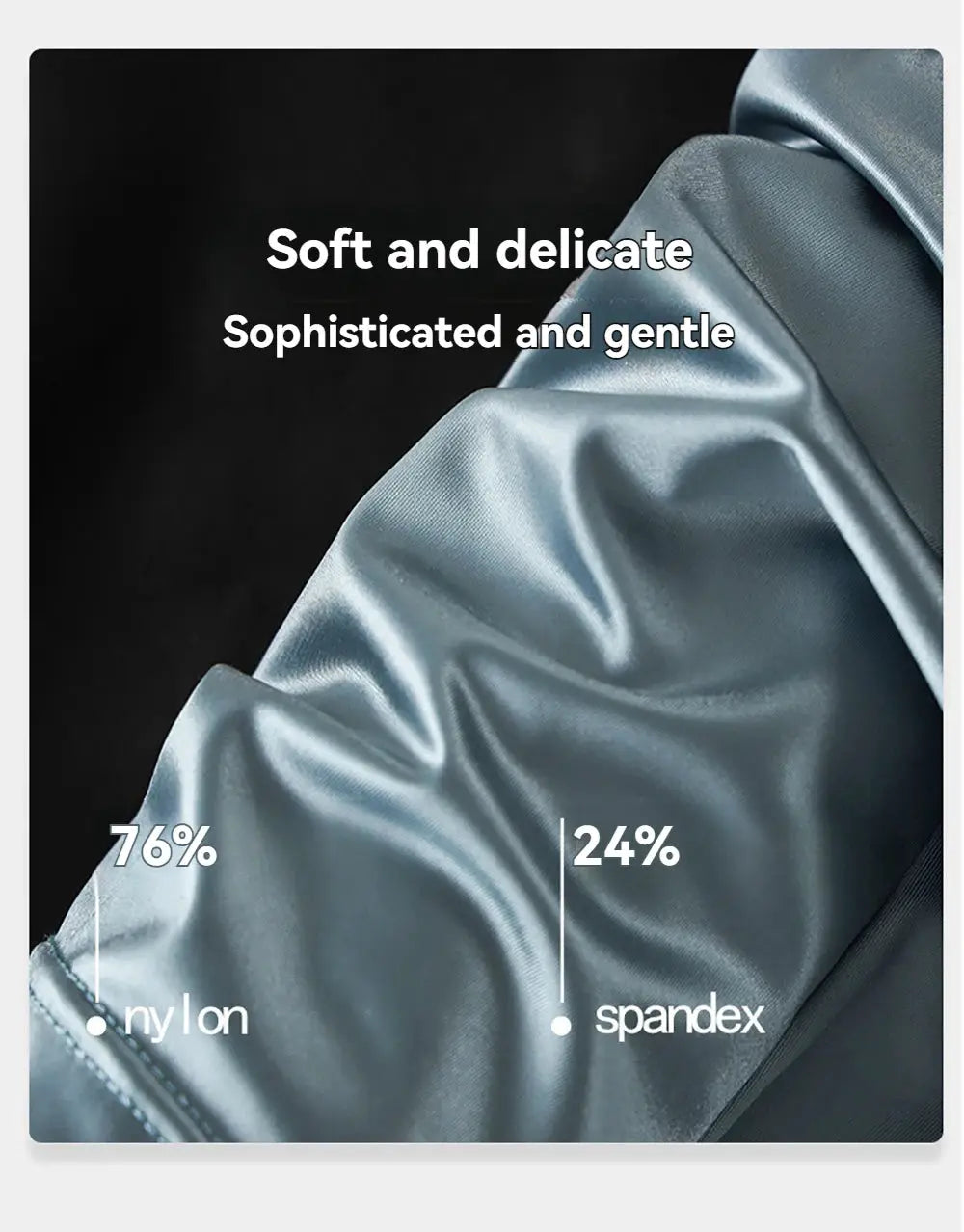 Panties by Simples Market, 3-pack; soft blue ice-silk satin-like fabric, nylon 76% and spandex 24%.