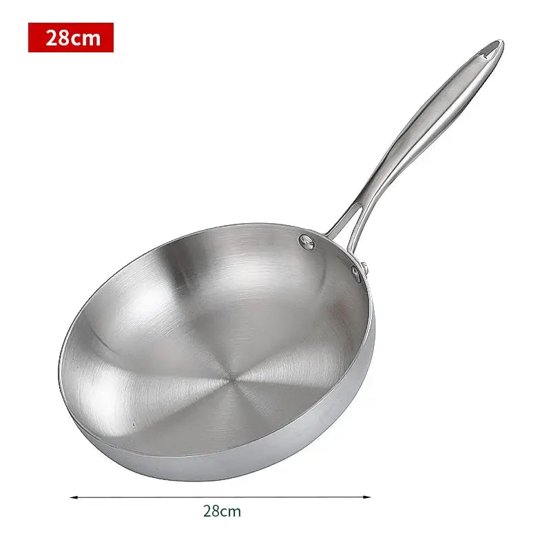 11 Inch 304 Stainless Steel Frying Pan Nonstick Skillet For Gas And Induction Cooktops