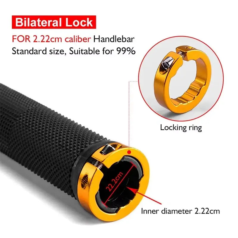 Bicycle Handlebar Grips Rubber Bilateral Lock Non Slip For BMX MTB Mountain Bikes Cycling Accessories