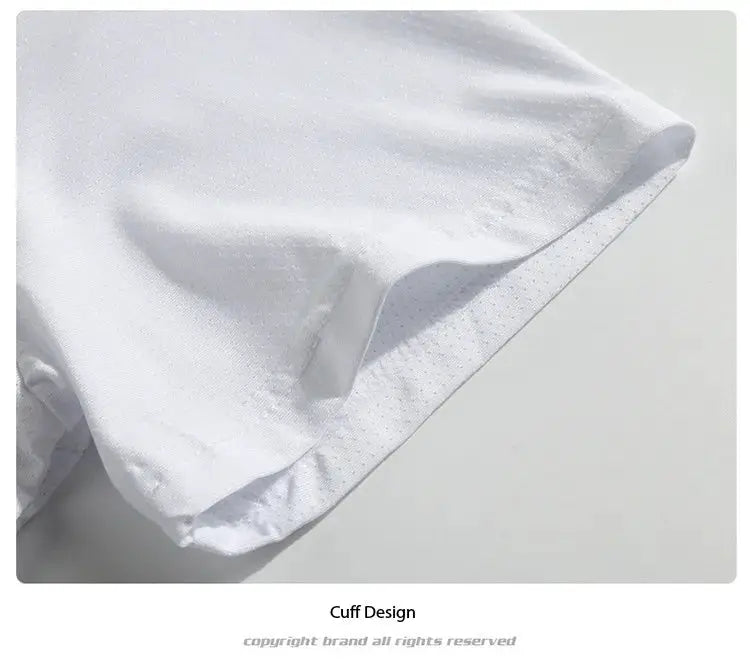 Simples Market men's white running T-shirt with cuff design and quick-dry breathable fabric