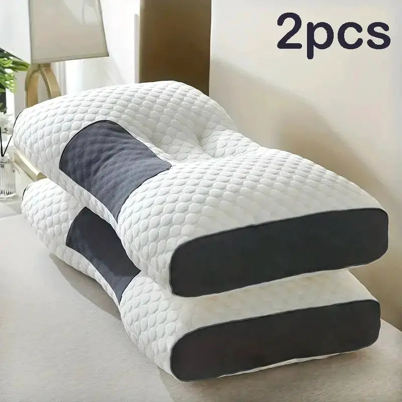 EverComfort Two Piece Massage Neck Pillow Set Adjustable Ergonomic Orthopedic Contour Support All Season Comfort