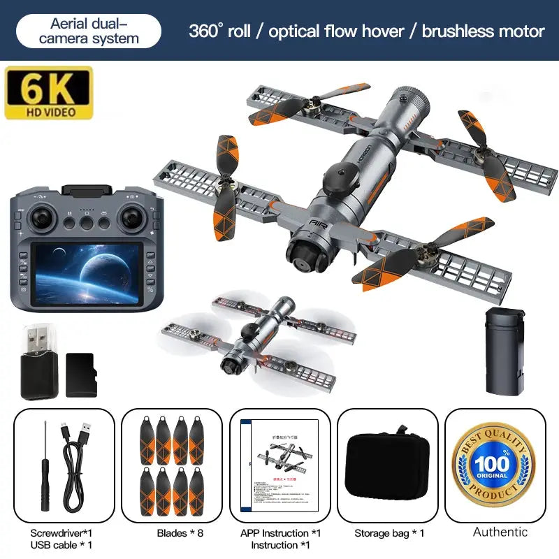 Drone by Simples Market with infrared obstacle avoidance and optical flow; brushless motors, remote, blades x8