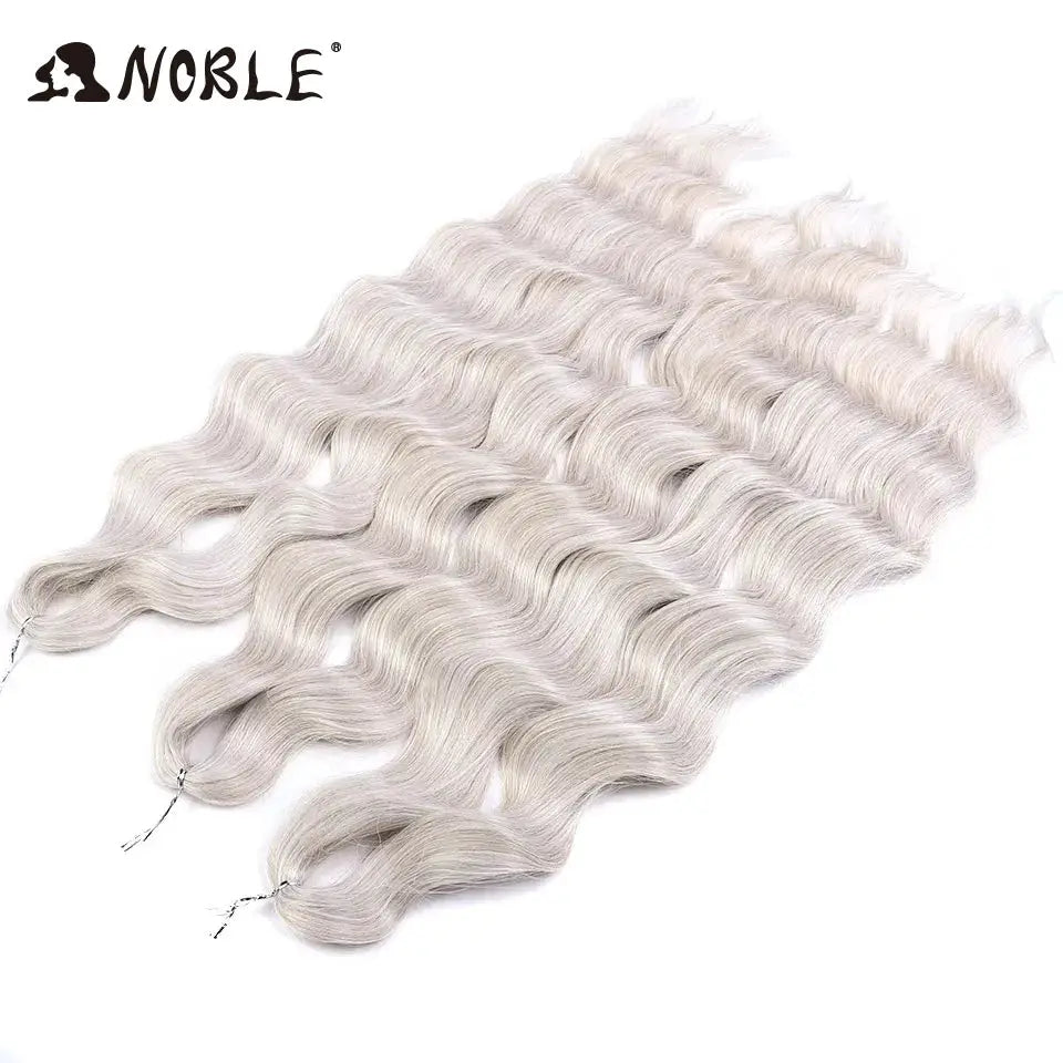 Noble Hair synthetic loose deep wave braiding extensions 24in in platinum blonde ombre