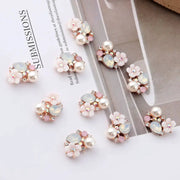 Ten Piece Exquisite Garment Buckle Flower Rhinestone Pearl Buttons for DIY Craft Sewing Accessories Apparel Decoration