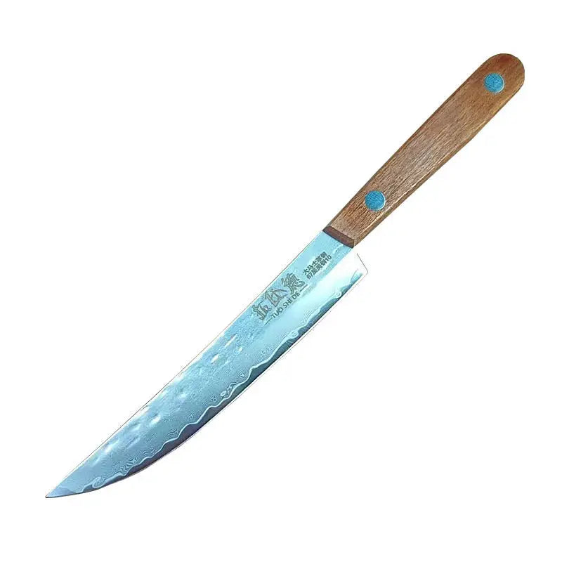 67 Ply Forged Damascus Steel Fruit Knife With Sharp Blade For Peeling And Boning Solid Wood Handle Kitchen Knife