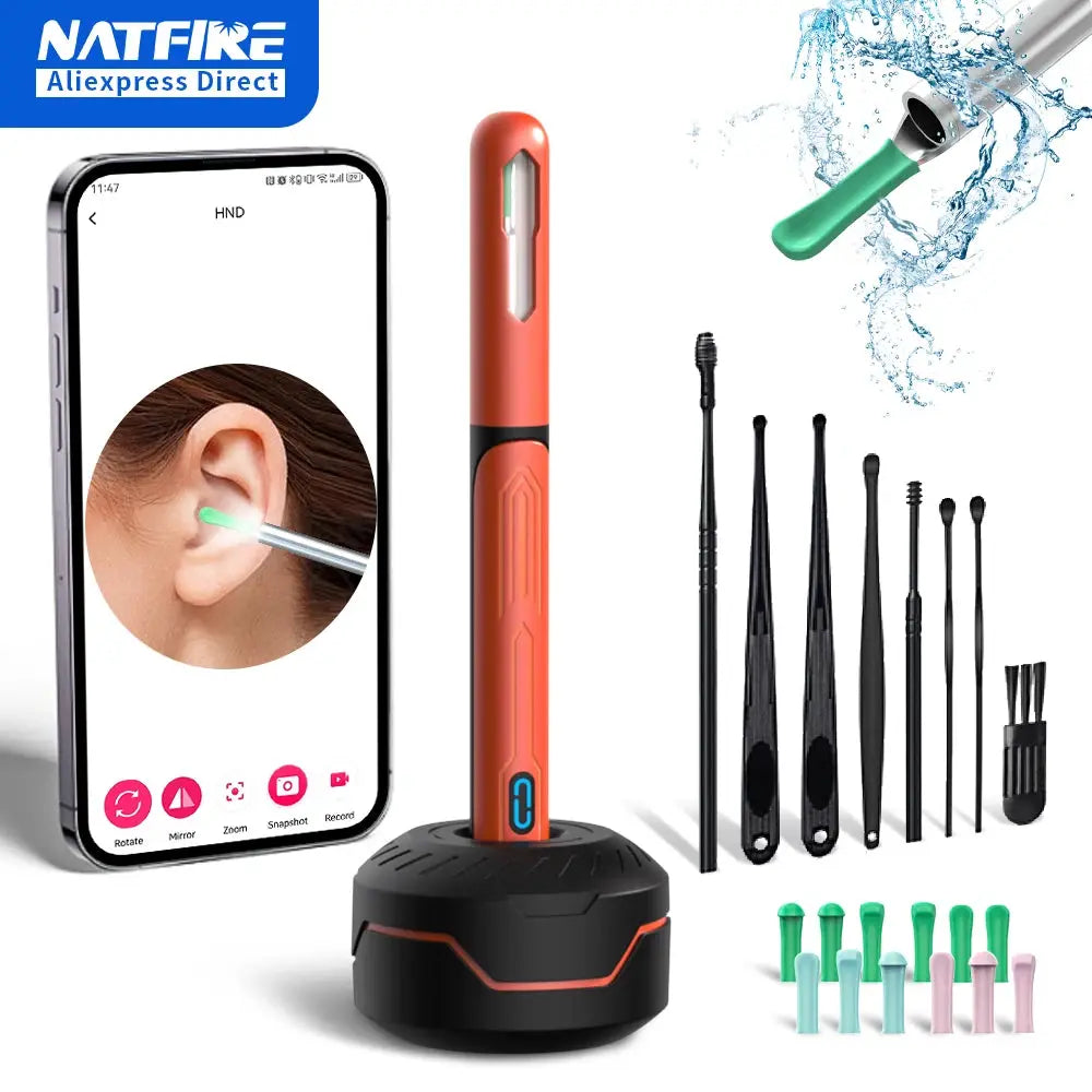 NK3 Pro Ear Cleaner With Camera Set 1296P HD Camera 360 Degree Wide Angle Lens For Precise Wax Removal