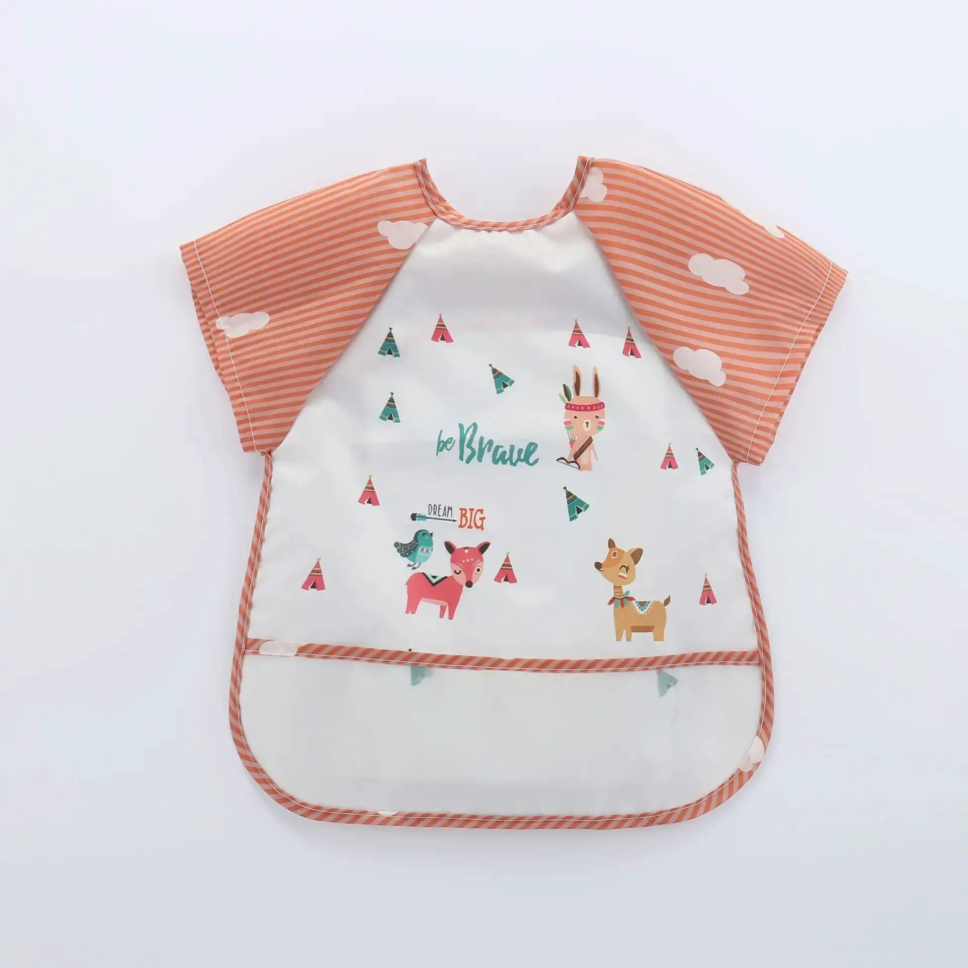 Waterproof EVA Full Sleeve Baby Bibs For Kids Long Sleeve Feeding Smock Apron Eating Breastplate Infant Clothing