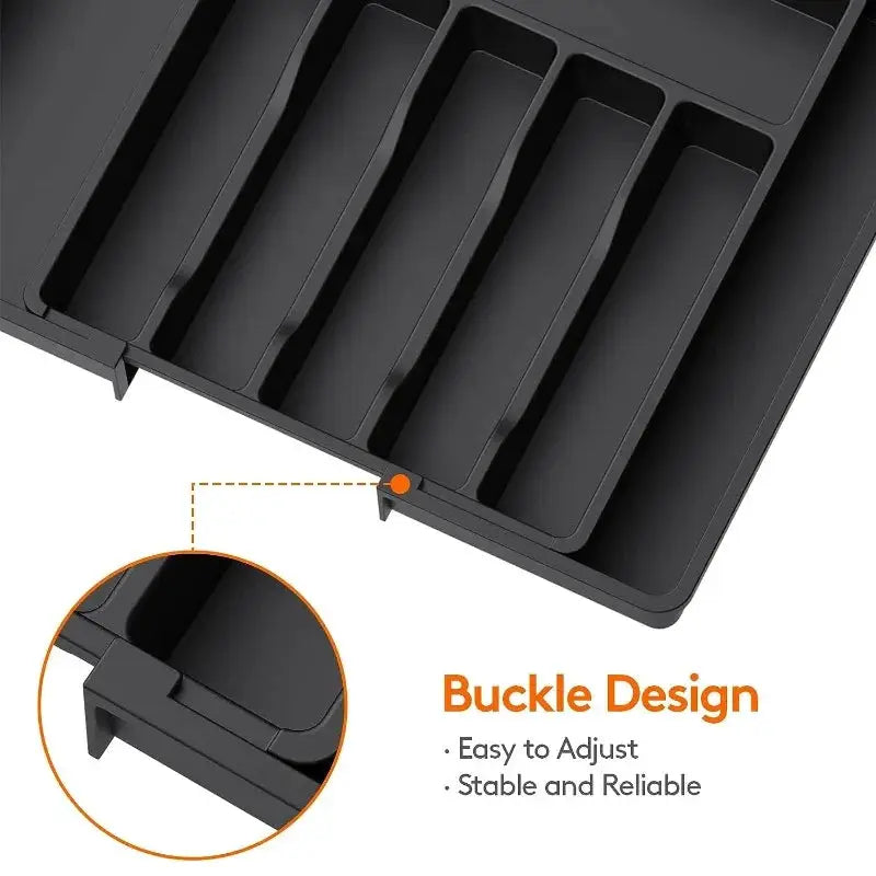 Upgradation Adjustable Flatware And Tableware Organizer Plastic Multifunction Drawer Organizer For Kitchen Utensils