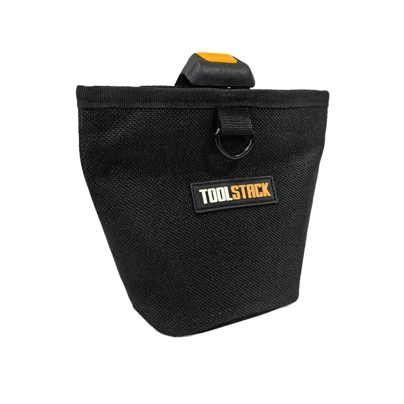 TOOLSTACK black nail pouch waist bag with orange clasp and D-ring, durable waterproof tool storage by Simples Market