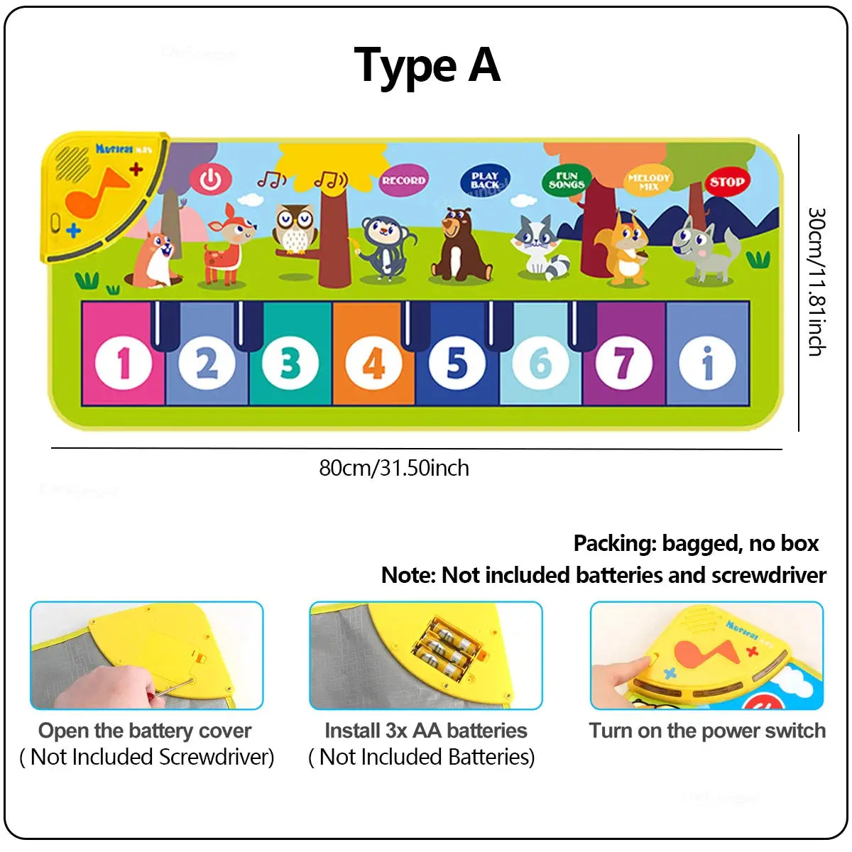 Piano Mat For Kids 80 By 30 Cm Floor Keyboard Dance Mat Play Musical Carpet For Toddlers Girls And Boys Gift