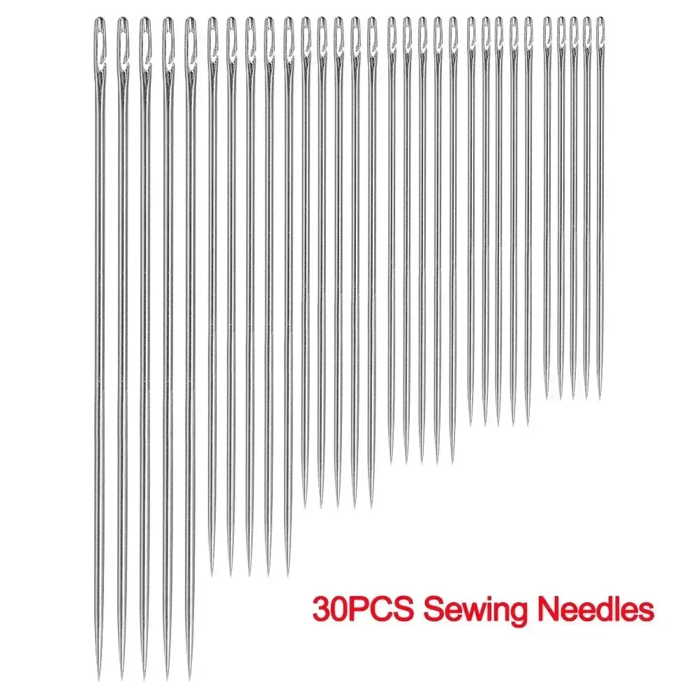Side Hole Blind Sewing Needles Stainless Steel Self Threading Hand Sewing Pins For DIY Home Crafts Elderly Friendly
