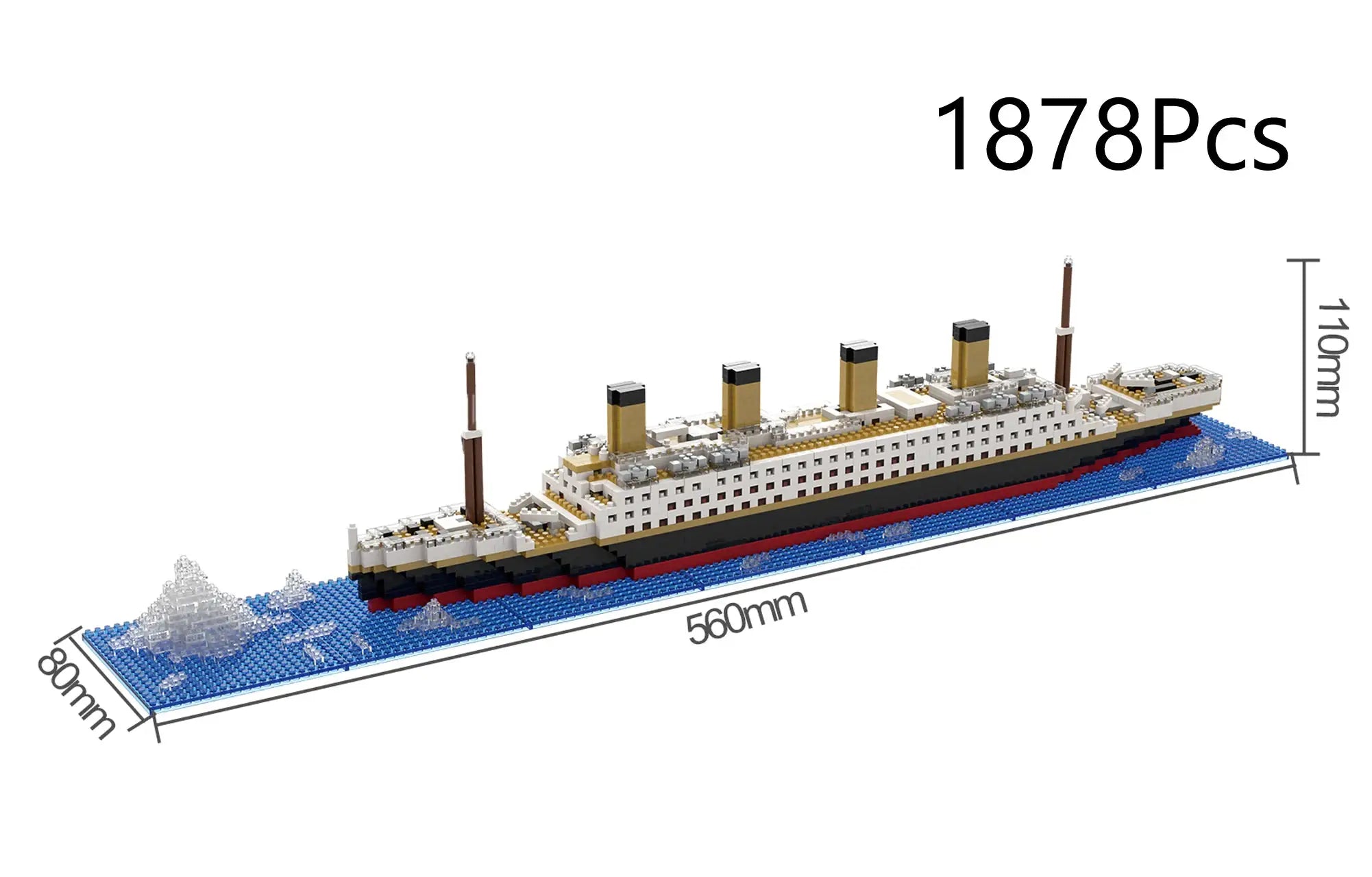 Titanic Cruise Ship Building Block Model Kit For Kids Desktop Puzzle Toy Birthday Gift For Boys And Girls