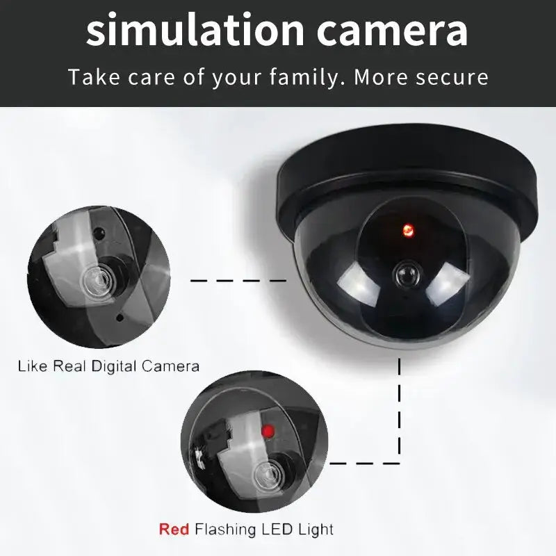 1 Piece Dummy Fake Camera With LED Red Light Battery Operated No Wiring Required Indoor Outdoor Dome Security Camera