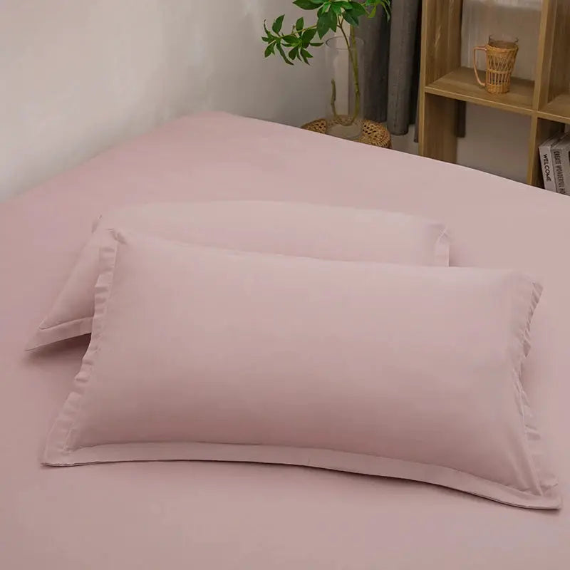 2pcs envelope-style pillowcases for body pillows in soft pink, 48x74cm