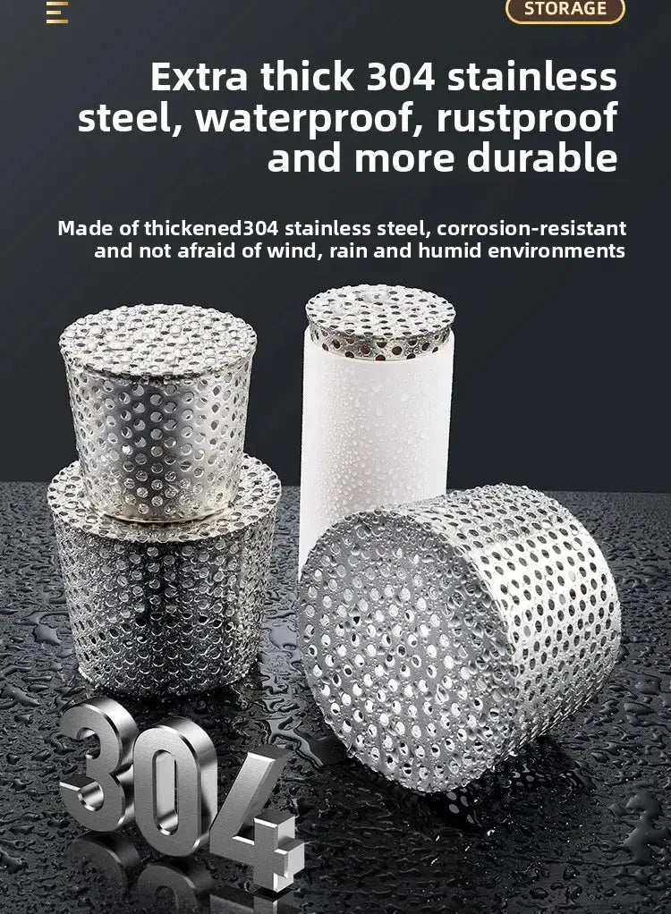 304 stainless steel floor drain insert set of four with anti-rat debris perforated covers, Simples Market