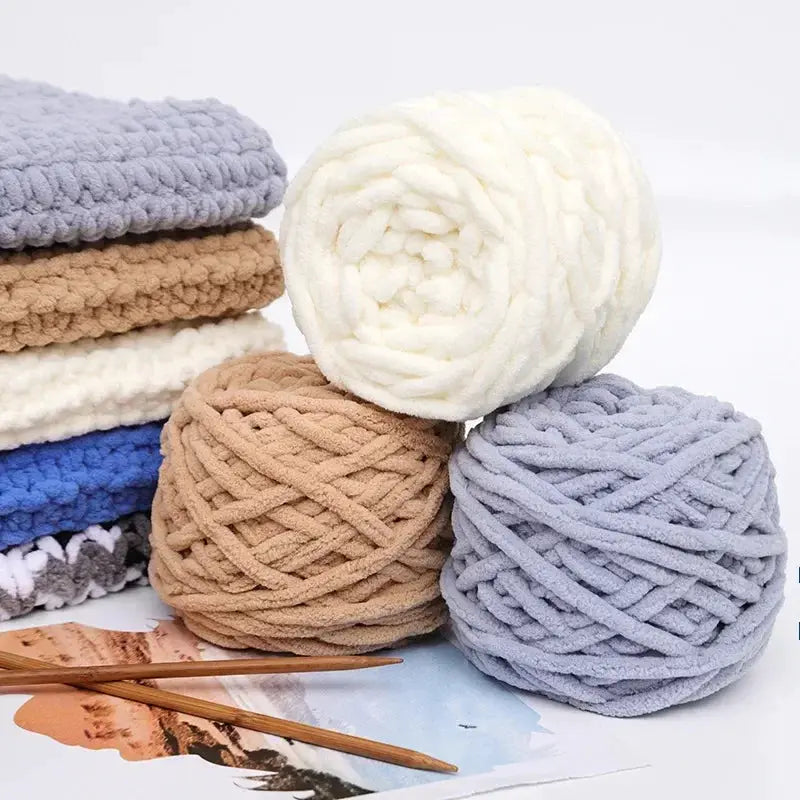 100g Chenille Knitting Yarn Ice Strip Line Cotton For Hand Knitting Scarf Thick Wool Wholesale