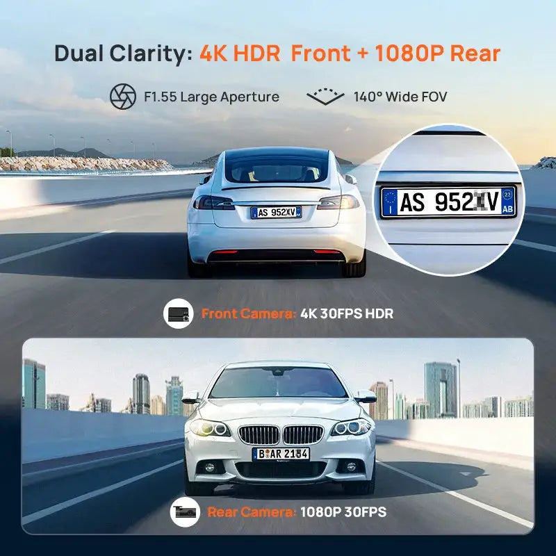 70mai 4K Dash Cam A800SE by Simples Market, front 4K HDR + rear 1080p, GPS, wifi6