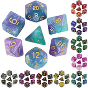 Galaxy Theme Polyhedral Dice Set For DnD With Cosmic Colorful Universe Effect Ideal For Adventurers