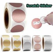 Waterproof Scratch Stickers 2.5 cm 1 Inch 300 Pieces Roll For Promotions Lottery Games Hidden Information Fun Learning
