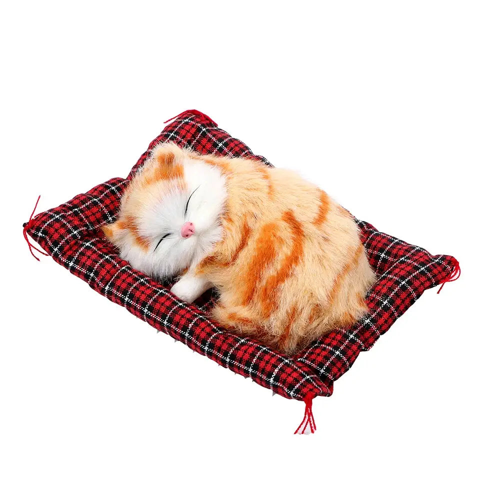 Lovely Plush Kitten Doll Toy For Home And Car Decoration Cute Simulation Sleeping Cat Dashboard Ornament