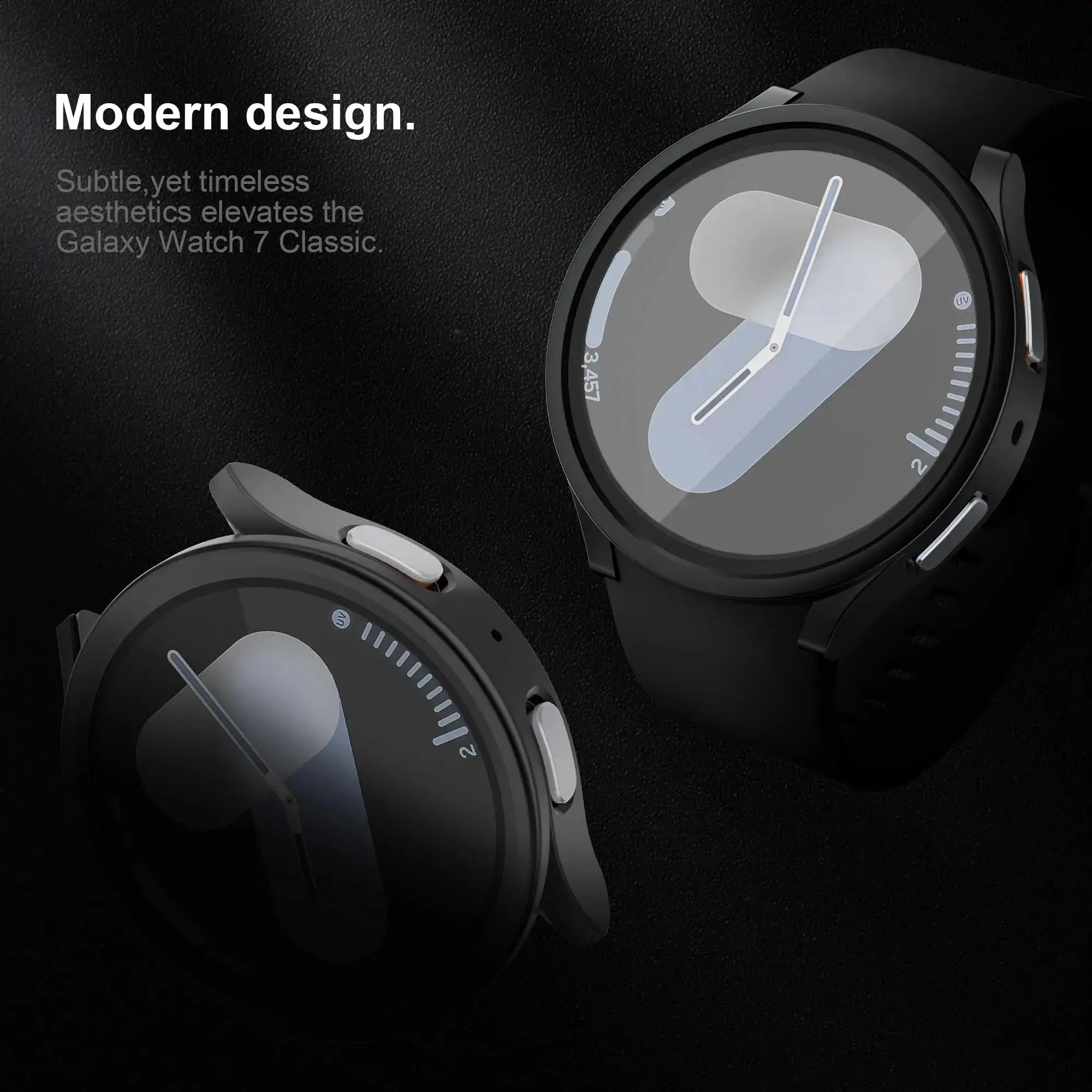 Glass+PC Case for samsung Galaxy watch 7 6 5 4 44mm 40mm Accessories all-around Anti-fall bumper cover watch7 4 Screen protector