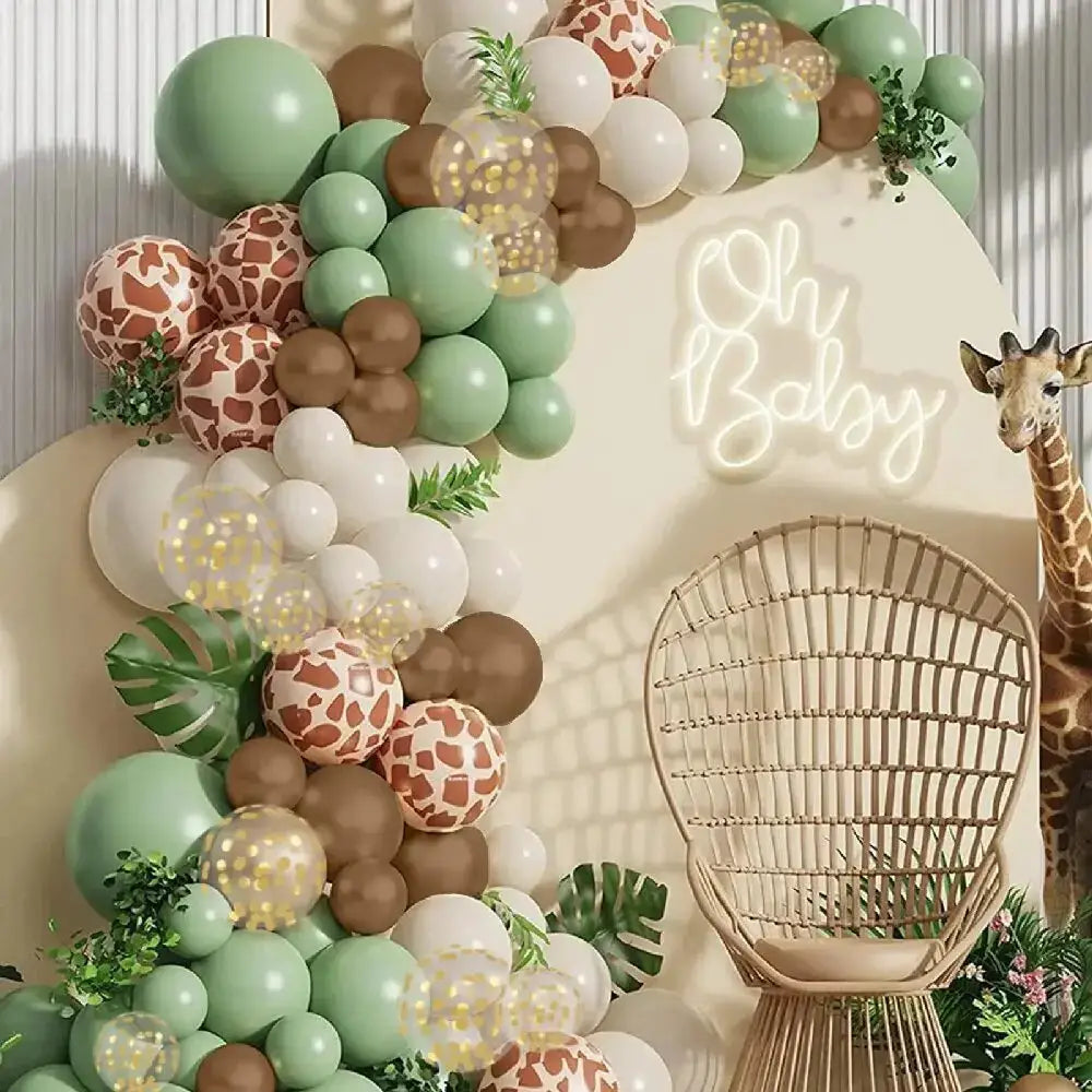 Jungle Animal Themed Latex Balloons Set For Birthday Party Decoration Baby Shower And Event Celebration