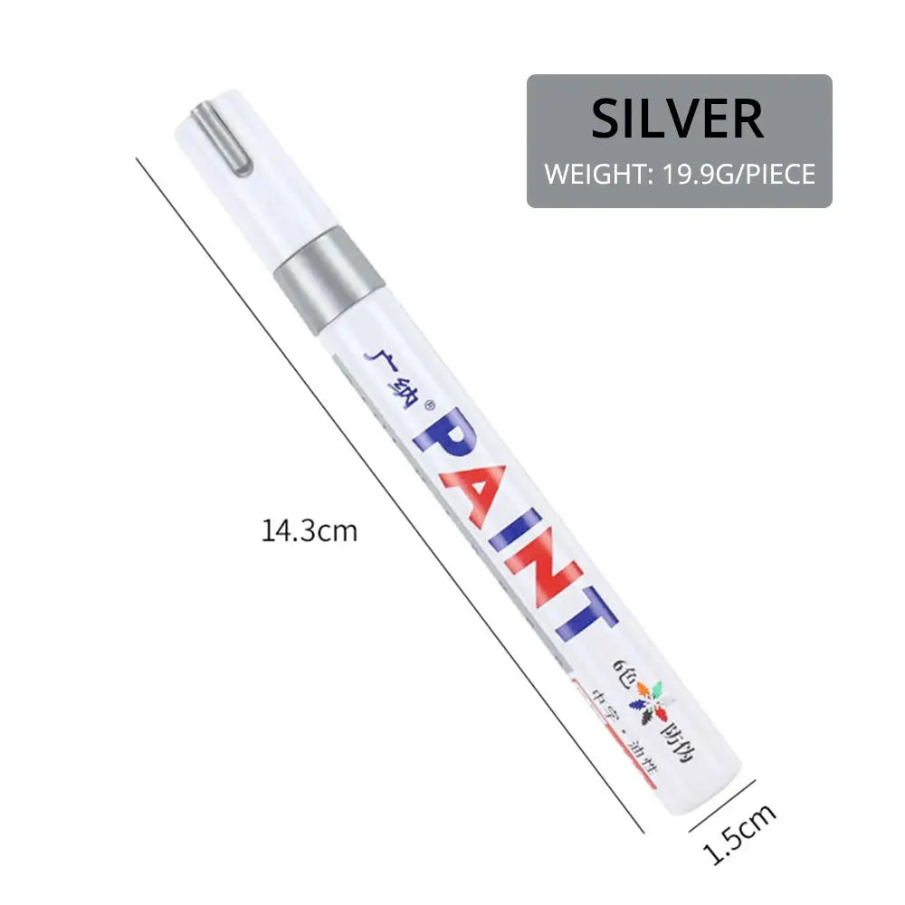 One Piece White Waterproof Tire Mark Pen For Auto Rubber Metal Permanent Paint Marker Graffiti Touch Up