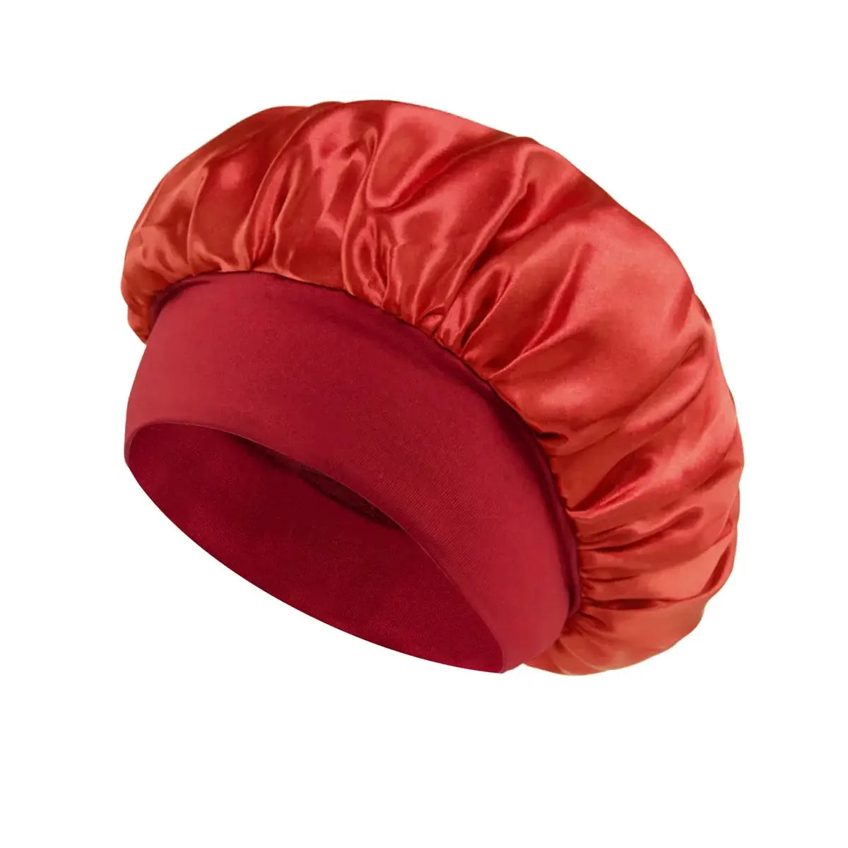SilkGuard Satin Bonnet For Women With Wide Brim Sleep Hat And Elastic Band For Hair Protection