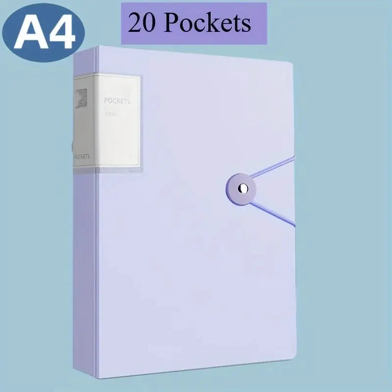 Simples Market A4 binder with 20 pockets in lavender, portfolio organizer for designers, architects, and students