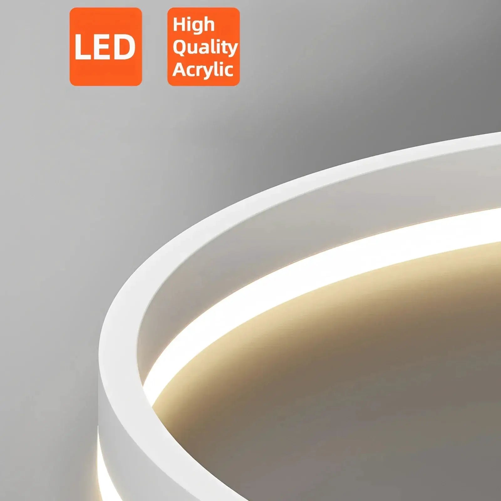 Simples Market smart LED ceiling chandelier with a white circular acrylic ring and remote control