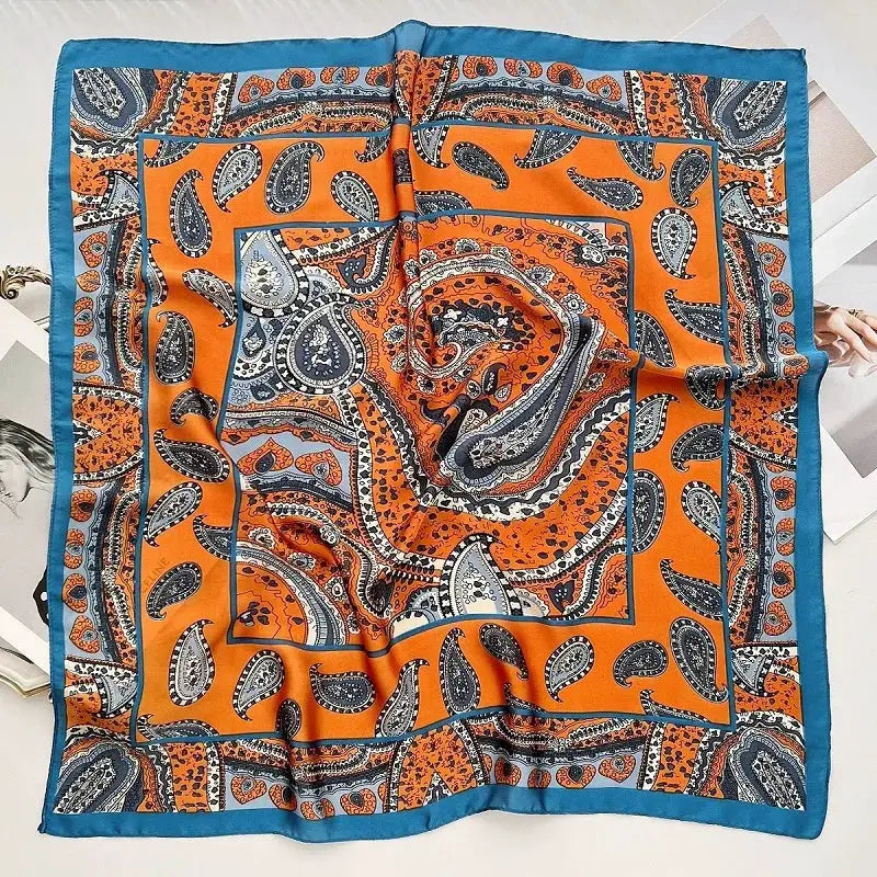 SJ01 Silk Scarf Neckerchief For Women Luxury Designer Silk Headscarf And Purse Accent Accessory
