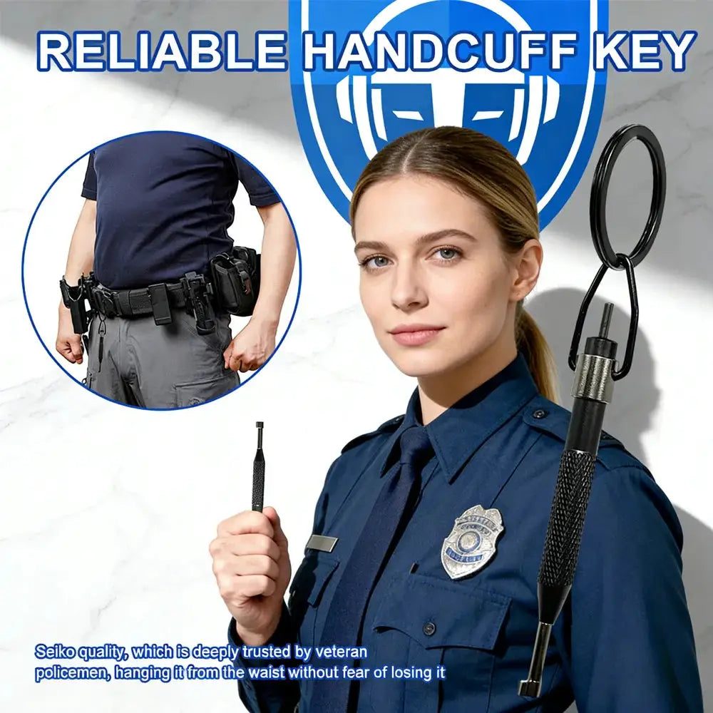 AK 01B Rotating Handcuff Key Stainless Steel And Aluminum Alloy With Key Ring Fits All Standard Series Police Handcuffs