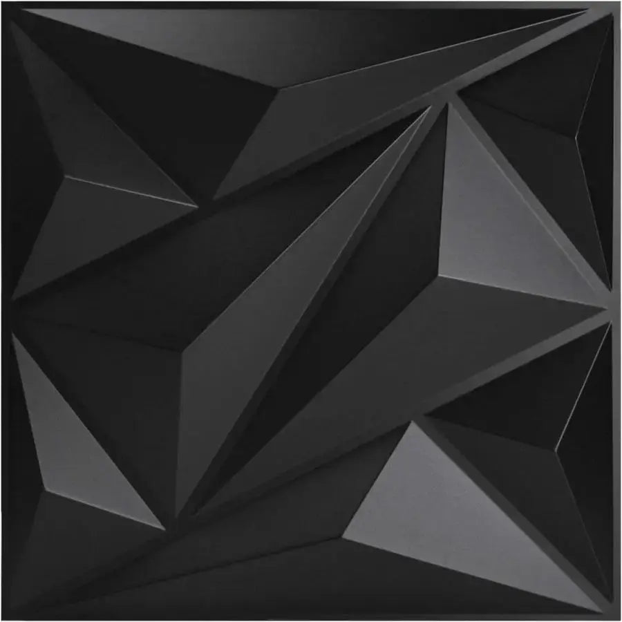 Simples Market 3D textured wall panel set, black geometric design, 30cm x 30cm for indoor walls.