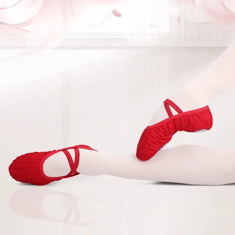 Canvas Ballet Shoes For Women Girls Children And Adults Split Sole Dance Slippers For Ballet Gymnastics Yoga Training