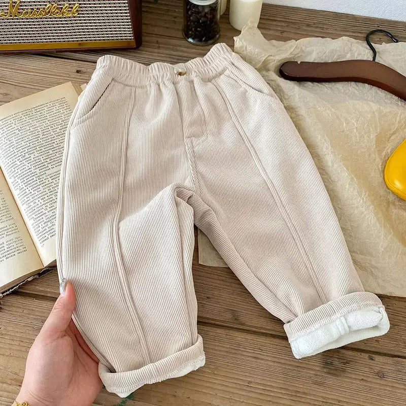 Milancel Boys Straight Jeans Pants With Elastic Waistband All Seasons Solid Color Ages One To Six