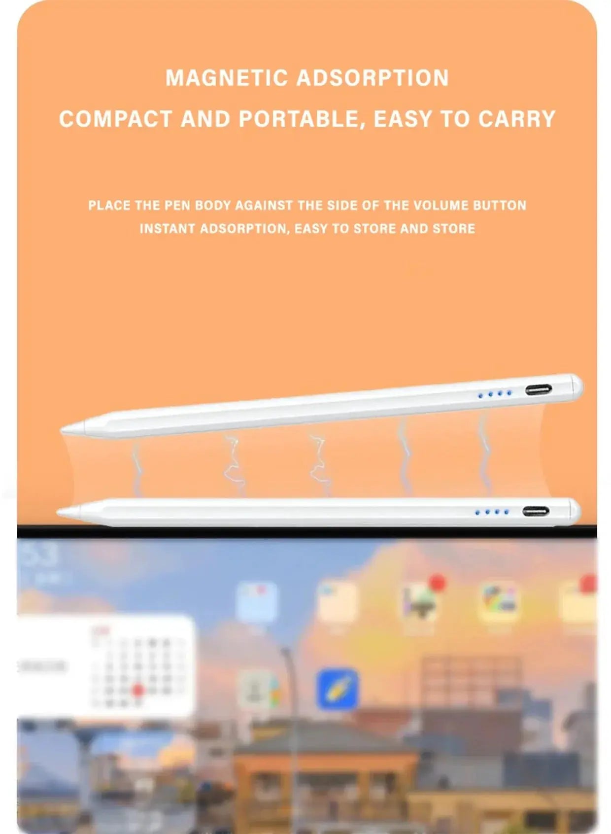 Simples Market universal stylus pen for Android, iOS and Windows; white, magnetic adsorption, set of 2