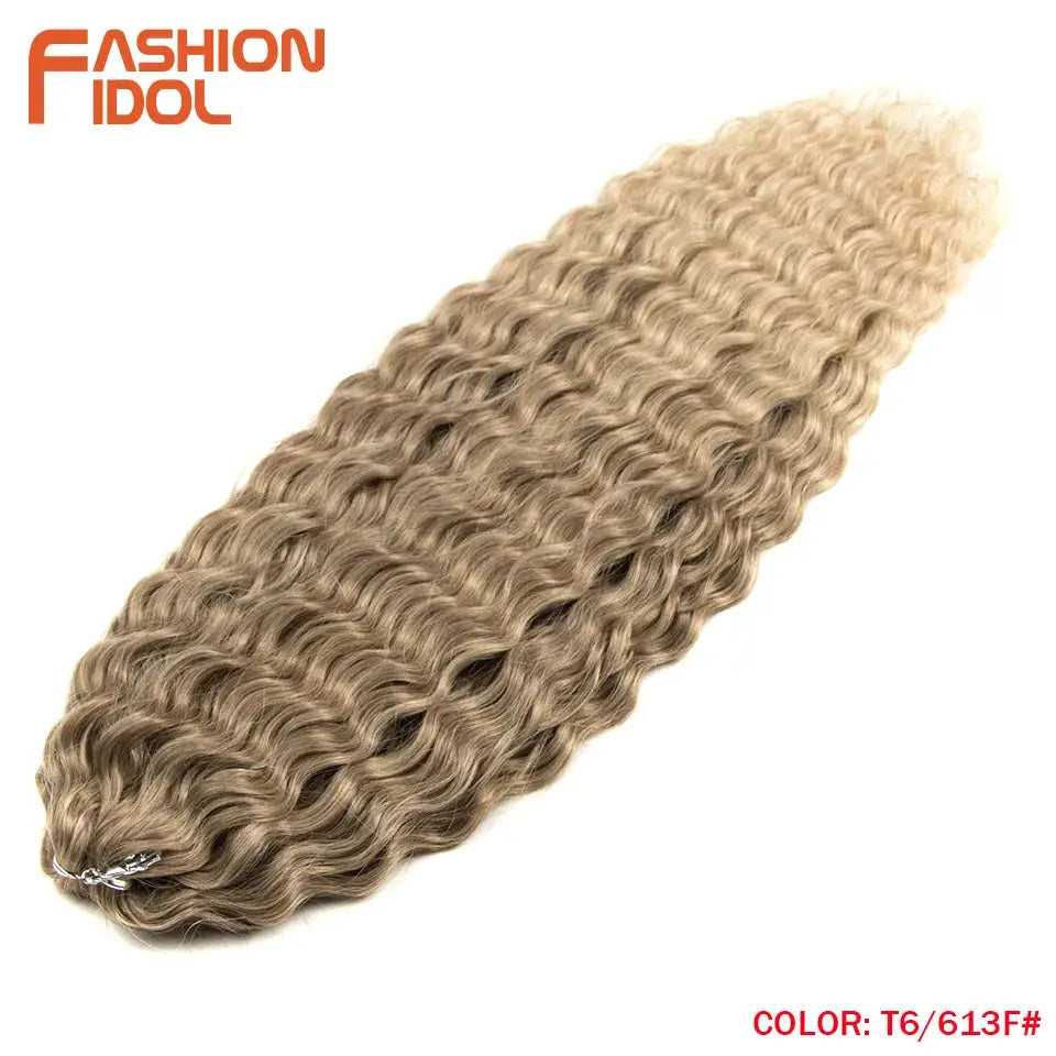 Ariel Curl water-wave crochet hair extension, ombre blonde, 22in, Fashion Idol synthetic braid