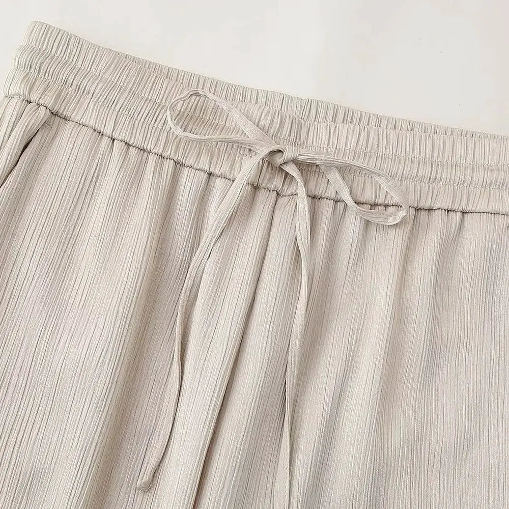 European American Double Breasted Jacket Pants Set Wrinkle 2024 Spring