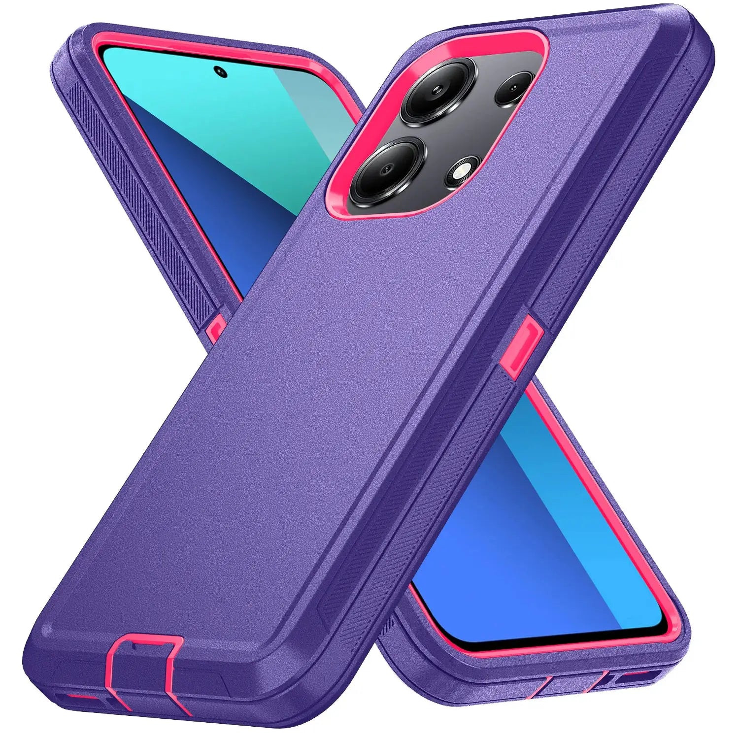 Simples Market Armor shockproof dustproof case for iPhone 11-16 Plus, purple with pink trim