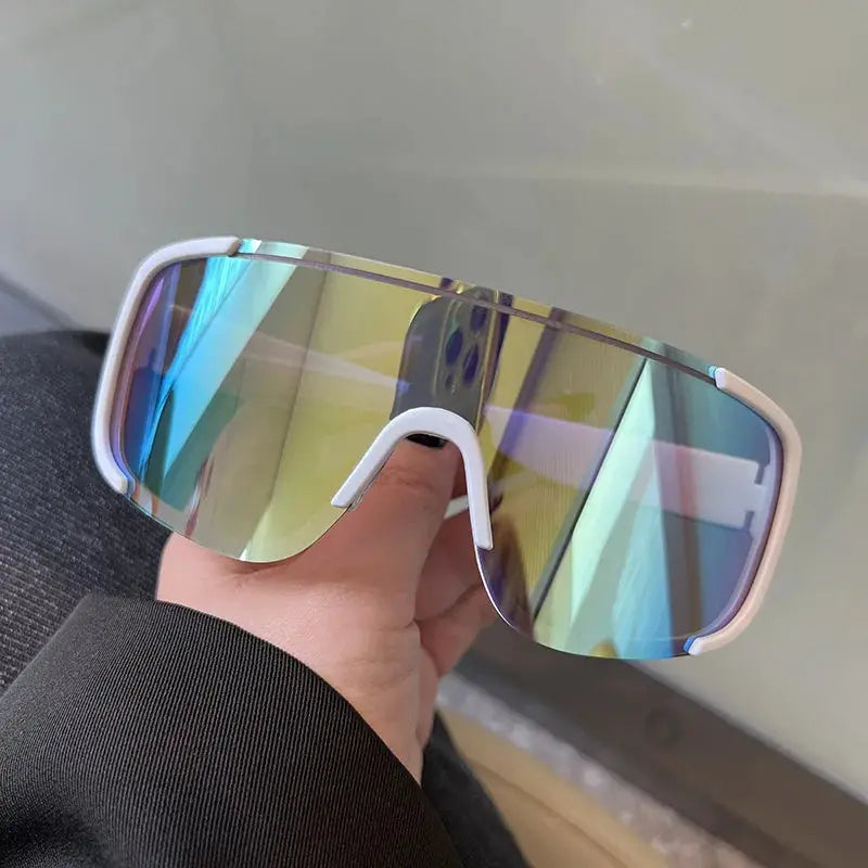 Y2K Style Cycling Sunglasses Windproof Unisex Road Riding Sports Glasses With Retro Reflective Lenses
