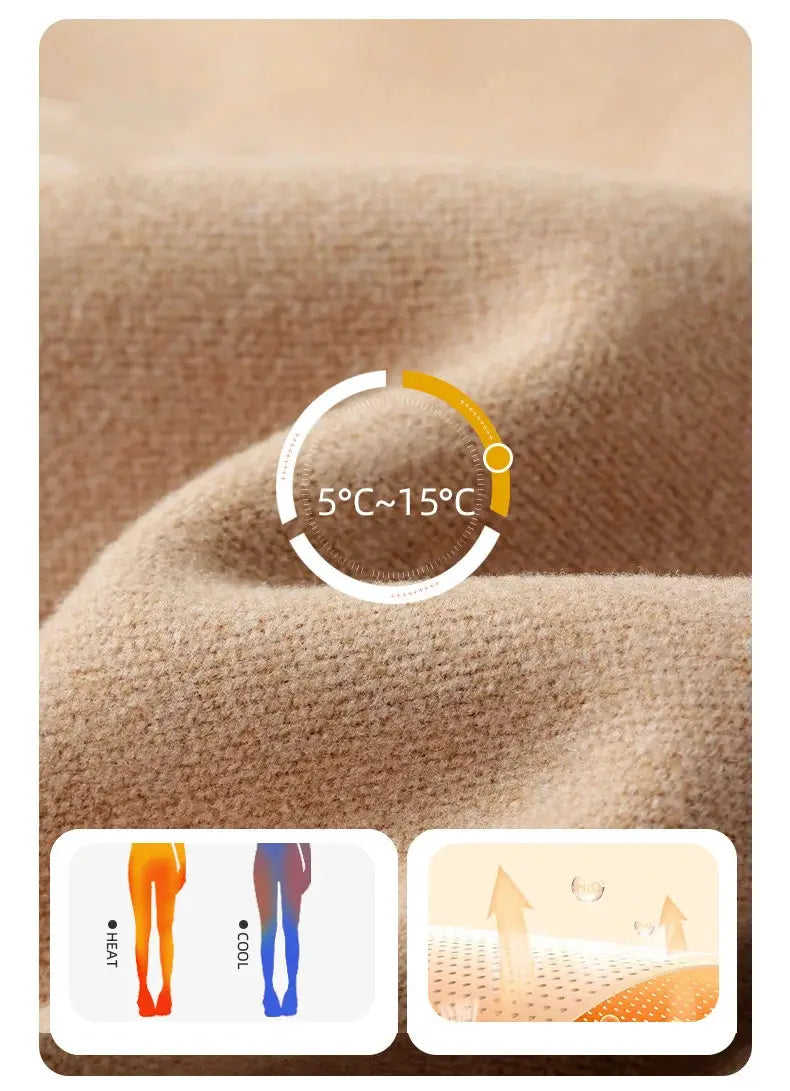 BIVIGAOS brown fleece-lined sharkskin leggings for women