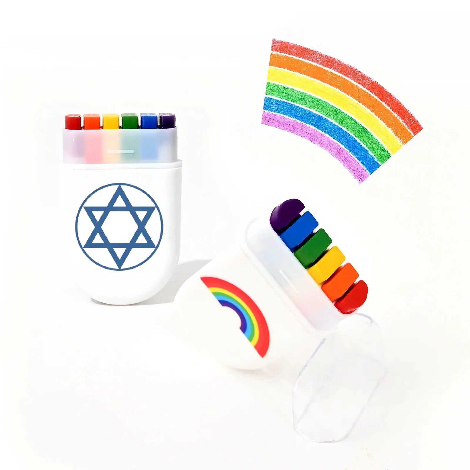 2 Pcs Rainbow Crayon Paint Color Set Oil Pastel Accessories For Birthday Party Christmas Halloween Gift