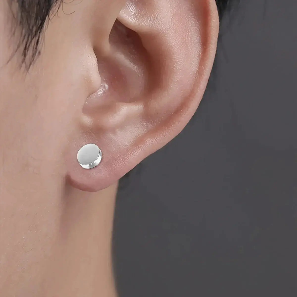 1 Pair Crystal Strong Magnetic Ear Stud Clip Earrings For Men Women Punk Round Zircon Magnet Non Piercing Jewelry