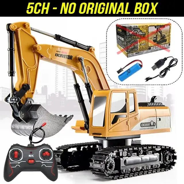 RC Excavator 2.4GHz Ready To Run 6 Channel And 5 Channel Alloy And Plastic Engineering Vehicle Scale For Kids Gift