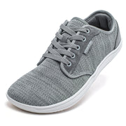 HOBIBEAR grey knit sneaker with lace-up front, unisex wide fit