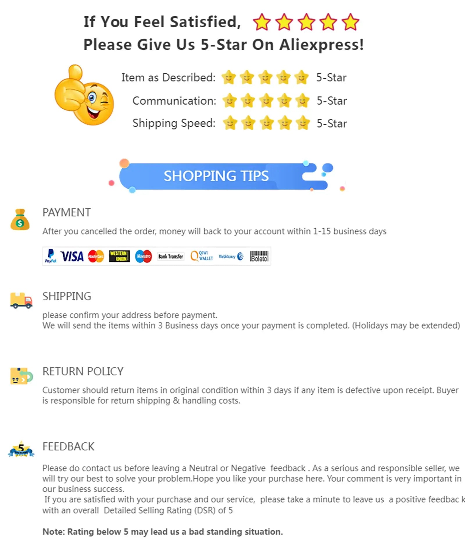 Ceiling speaker Herdio product page banner with 5-Star ratings and shopping tips layout