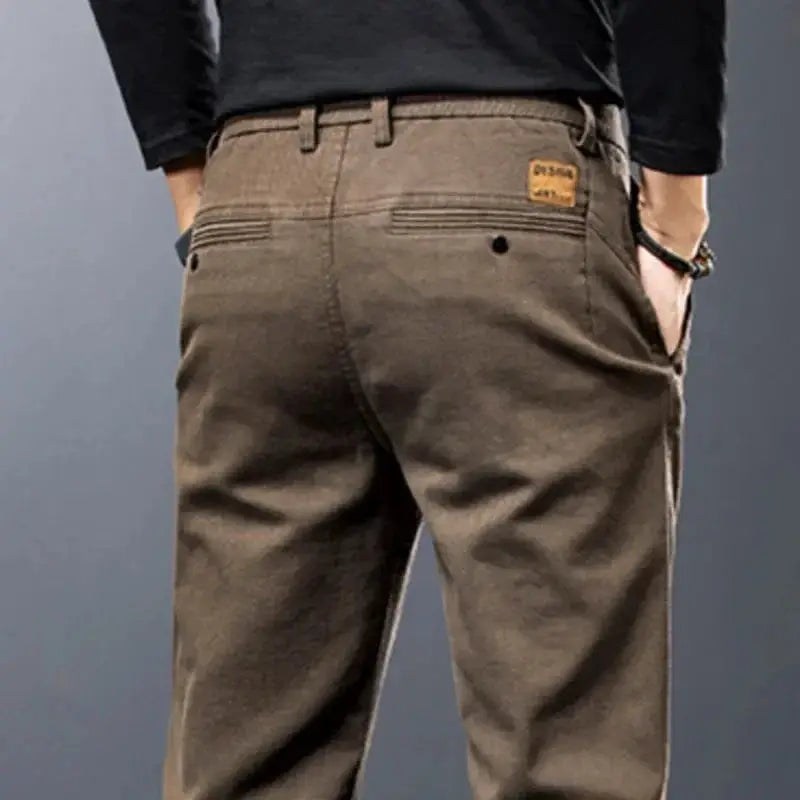 KUBRO men's cotton pants, Simples Market, gray solid color, straight business trousers