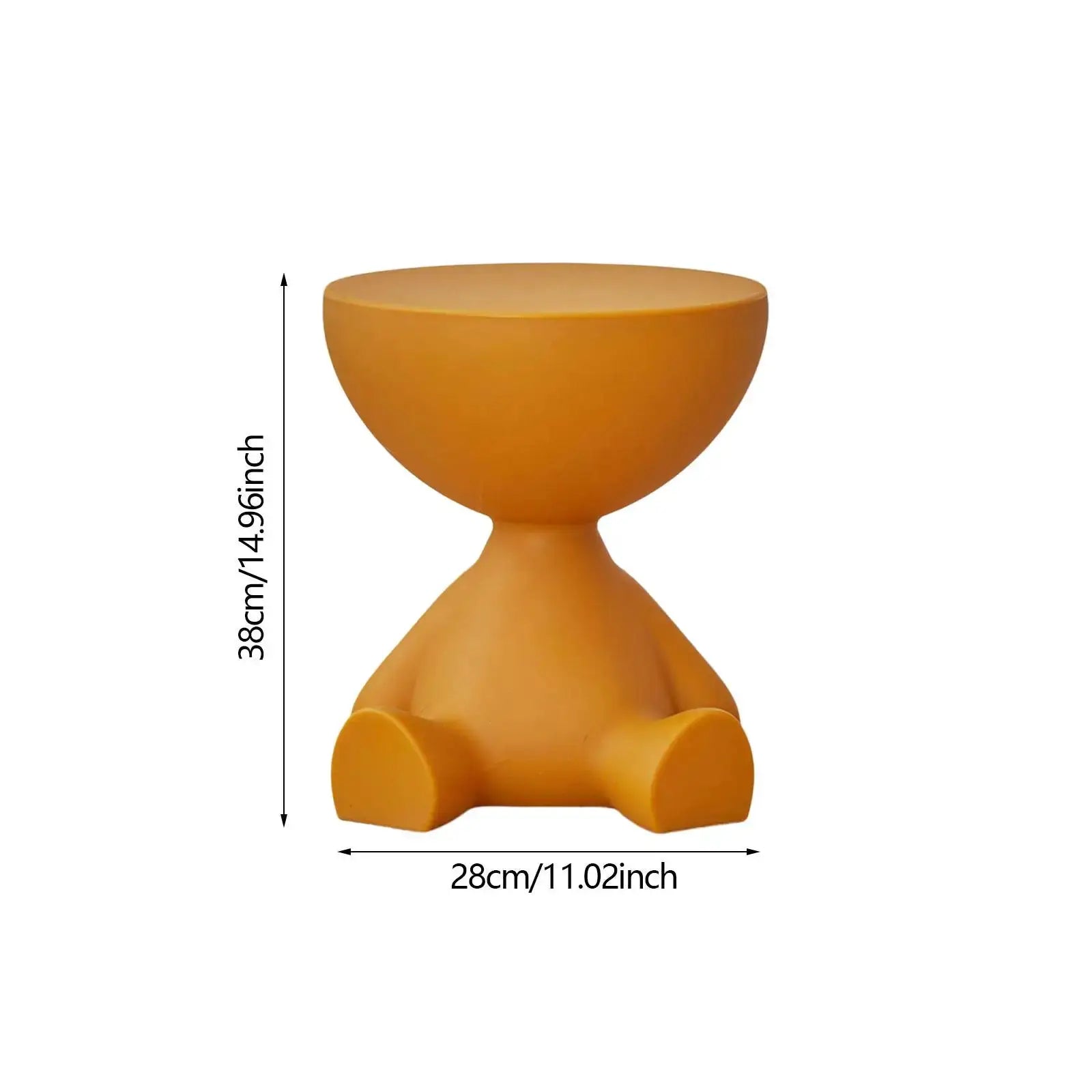 Bear Shaped End Table With Flat Head Figurine Movable Mini Side Table For Living Room Bedroom Balcony Small Apartment