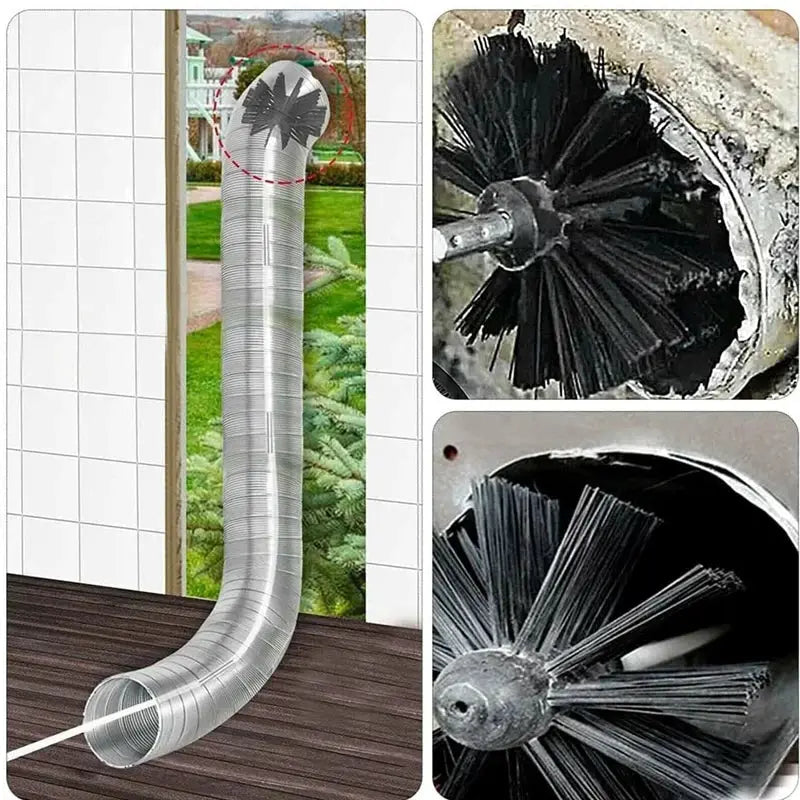 Flexible chimney sweep kit by Simples Market with brush head and rod set for soot cleaning