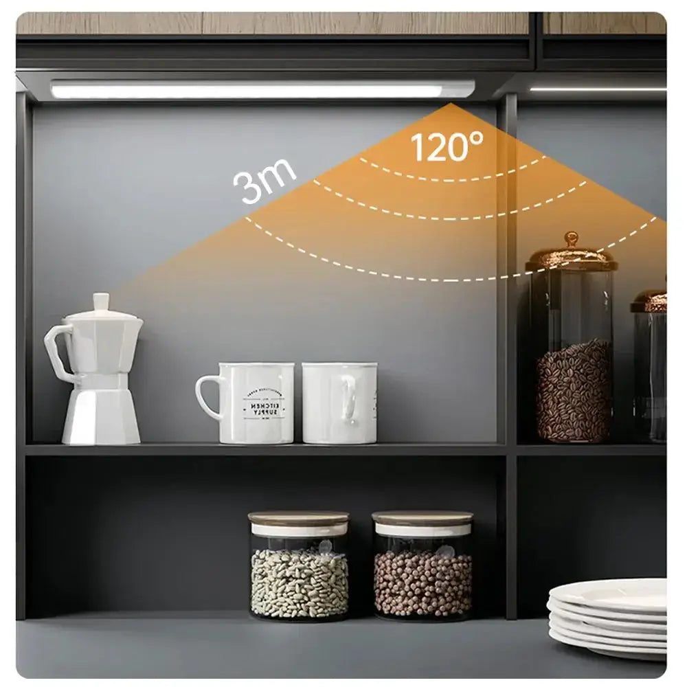 USB Rechargeable Motion Sensor Night Light Wireless Under Cabinet LED Lamp For Kitchen Cabinets Wardrobe Bedroom